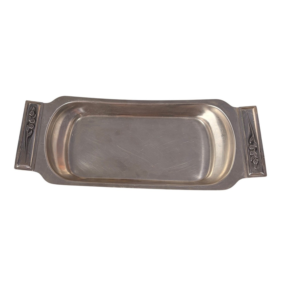 Rogers Insilco 18-8 Stainless Steel Serving Tray Japan Textured Handles MCM